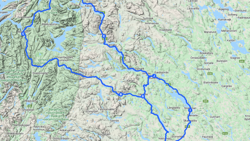 Sagavägen via Kittelfjäll till Mosjön och tillbaka via Hemavan