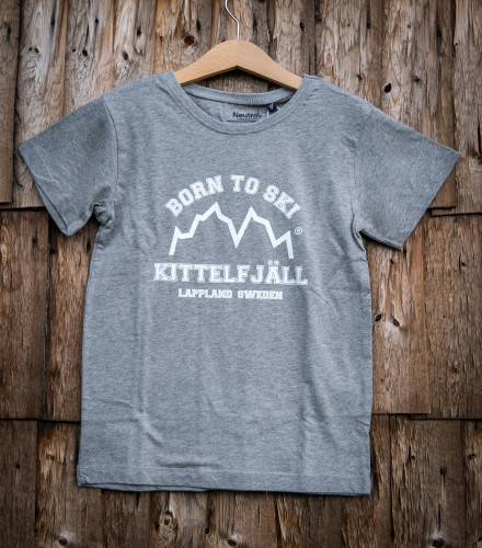 Kittelfjäll Born to Ski T-shirt Kids, Grey