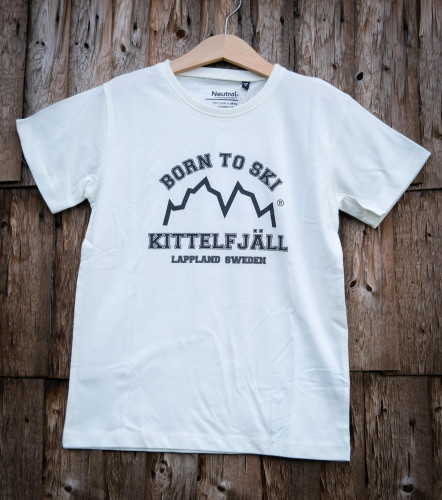 Kittelfjäll Born to Ski T-shirt Kids, White