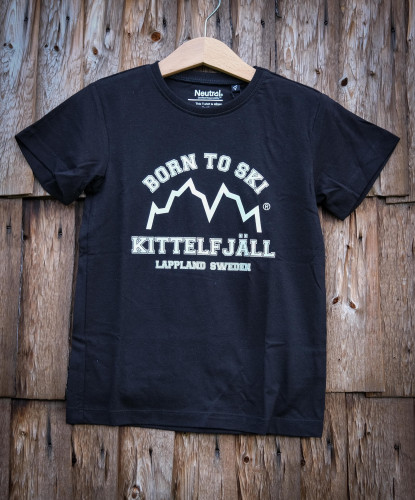 Kittelfjäll Born to Ski T-shirt Kids, Black